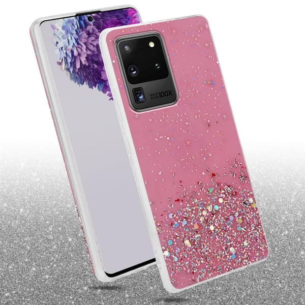 Samsung Galaxy S20 ULTRA Suojakuori Suojakotelo joustavasta TPU-silikonista jossa on kimaltelevaa glitteriä