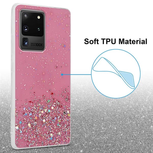 Samsung Galaxy S20 ULTRA Suojakuori Suojakotelo joustavasta TPU-silikonista jossa on kimaltelevaa glitteriä