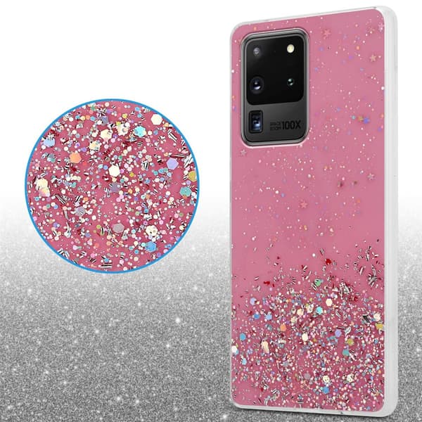 Samsung Galaxy S20 ULTRA Suojakuori Suojakotelo joustavasta TPU-silikonista jossa on kimaltelevaa glitteriä