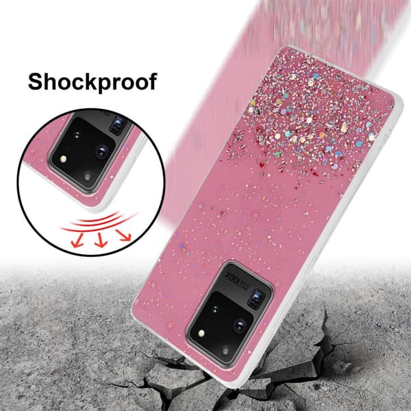 Samsung Galaxy S20 ULTRA Suojakuori Suojakotelo joustavasta TPU-silikonista jossa on kimaltelevaa glitteriä
