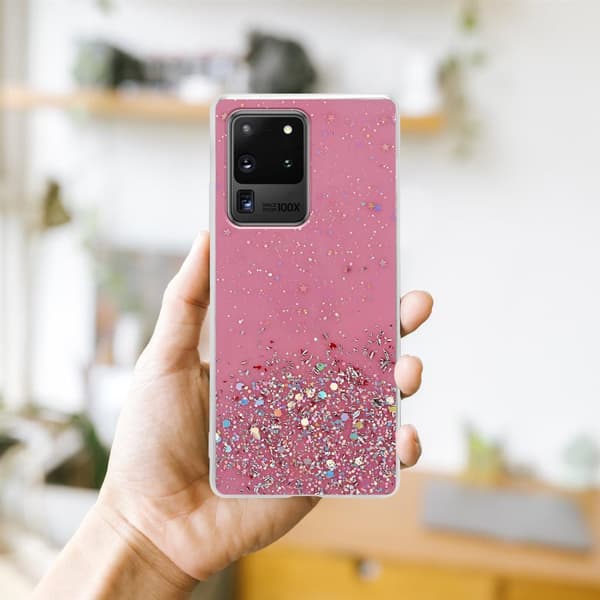 Samsung Galaxy S20 ULTRA Suojakuori Suojakotelo joustavasta TPU-silikonista jossa on kimaltelevaa glitteriä