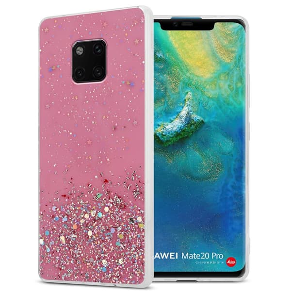 Huawei MATE 20 PRO Skal Fodral Case Cover av flexibelt TPU-silikon med glittrande glitter