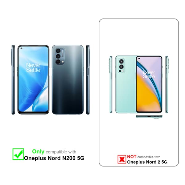 Deksel til OnePlus Nord N200 5G Lommebokdeksel med magnetisk lukking, stativfunksjon og kortlomme