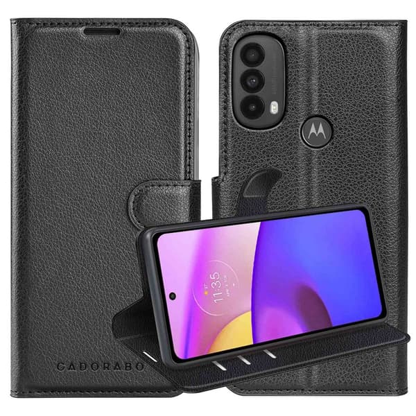 Deksel til Motorola MOTO E20 / E30 / E40 Lommebokdeksel med magnetisk lukking, stativfunksjon og kortlomme
