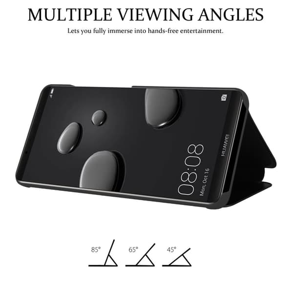 Huawei MATE 10 PRO Lompakkokotelo Matkapuhelinkotelo Suojakuori Clear View Mirror Suojakotelo jalusta toiminto 360 asteen suojaus