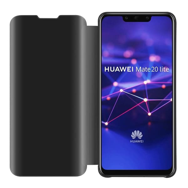Etui for Huawei MATE 20 LITE Deksel Clear View Mirror Beskyttelsesetui med stativfunksjon 360 graders beskyttelse