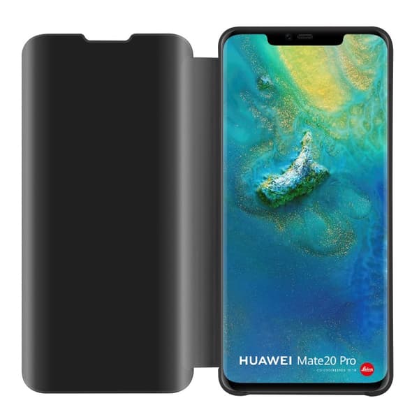 Etui for Huawei MATE 20 PRO Deksel Clear View Mirror Beskyttelsesetui med stativfunksjon 360 graders beskyttelse