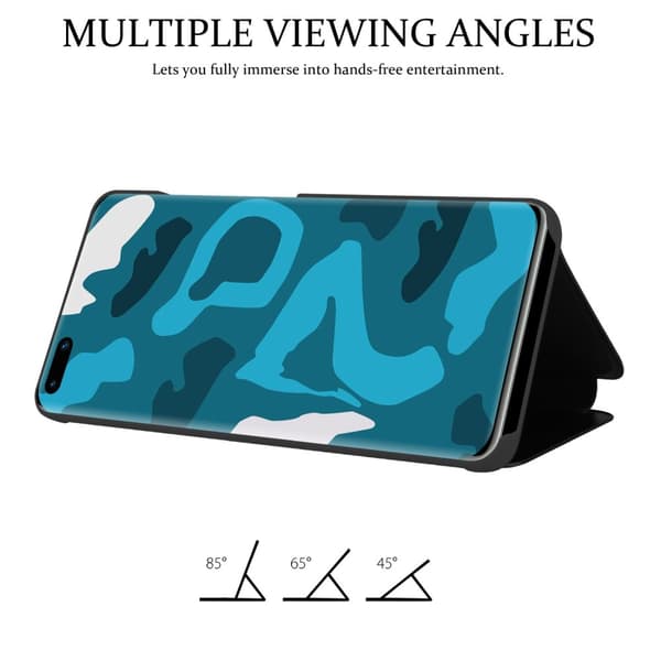 Etui for Huawei P40 PRO / P40 PRO+ Deksel Clear View Mirror Beskyttelsesetui med stativfunksjon 360 graders beskyttelse