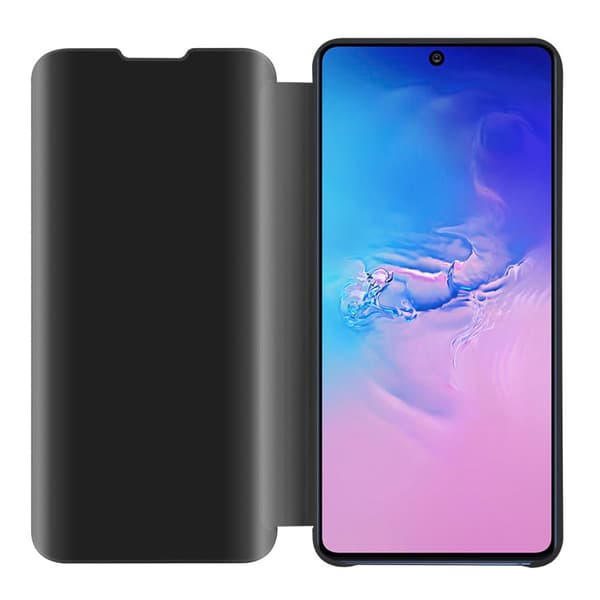 Samsung Galaxy A91 / S10 LITE / M80s Lompakkokotelo Matkapuhelinkotelo Suojakuori Clear View Mirror Suojakotelo jalusta toiminto 360 asteen suojaus