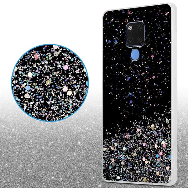 Huawei MATE 20 Skal Fodral Case Cover av flexibelt TPU-silikon med glittrande glitter