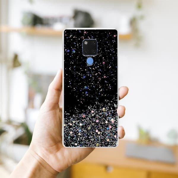 Huawei MATE 20 Skal Fodral Case Cover av flexibelt TPU-silikon med glittrande glitter