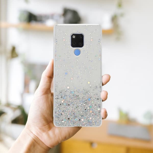 Huawei MATE 20 Skal Fodral Case Cover av flexibelt TPU-silikon med glittrande glitter