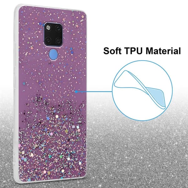 Huawei MATE 20 Skal Fodral Case Cover av flexibelt TPU-silikon med glittrande glitter