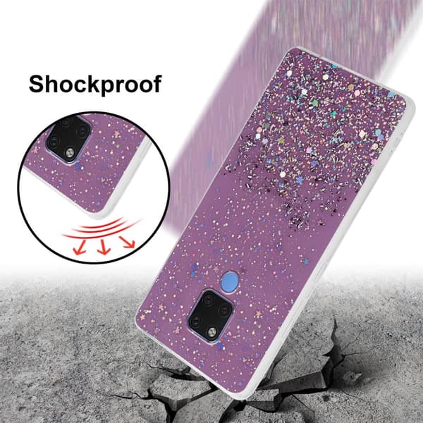 Huawei MATE 20 Skal Fodral Case Cover av flexibelt TPU-silikon med glittrande glitter