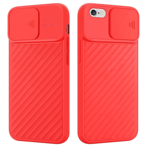 iPhone 6 PLUS / 6S PLUS Skal Fodral av flexibel TPU-silikon och med kameraskydd Mobilskydd Case Cover Matt Röd