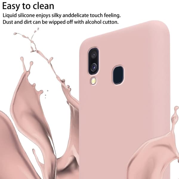Deksel med Kedja for Samsung Galaxy A40 Silikonbeskyttelsesetui med lengdejusterbar ledningsstropp