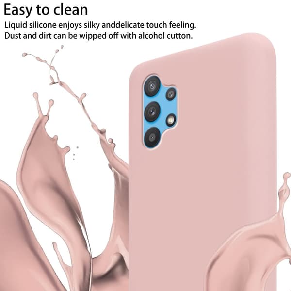 Deksel med Kedja for Samsung Galaxy A32 5G Silikonbeskyttelsesetui med lengdejusterbar ledningsstropp