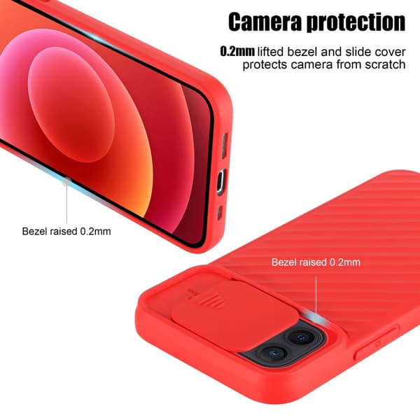 Deksel til iPhone 12 MINI Beskyttelsesdeksel av fleksibelt TPU-silikon og med kamerabeskyttelse