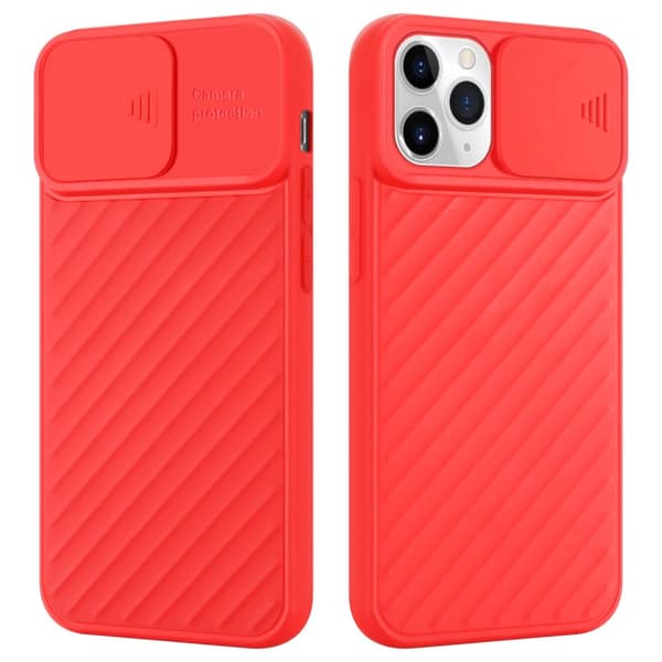 iPhone 11 PRO Suojakuori Suojakotelo joka on valmistettu joustavasta TPU-silikonista ja jossa on kameran suojaus Matta punainen