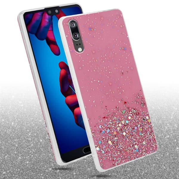 Deksel til Huawei P20 med glitrende glitter