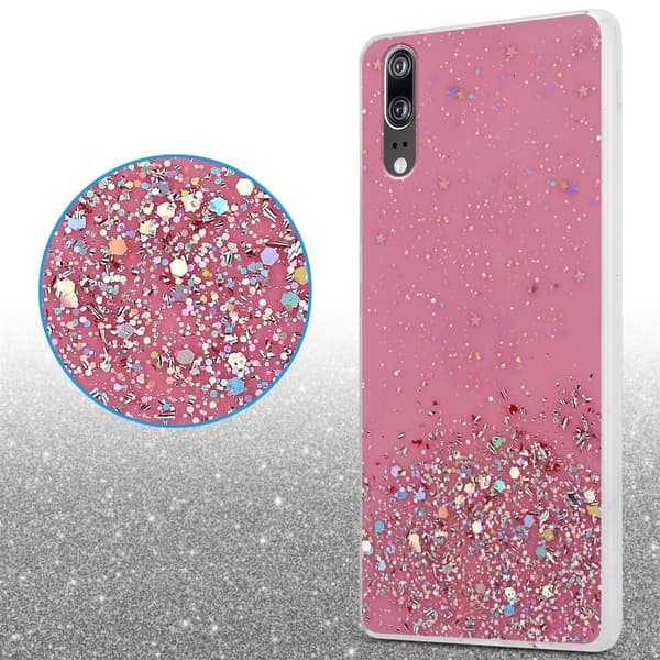 Deksel til Huawei P20 med glitrende glitter