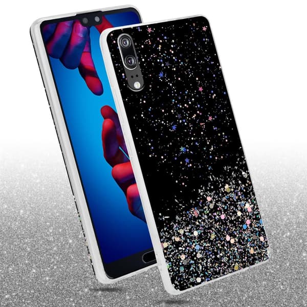 Deksel til Huawei P20 med glitrende glitter