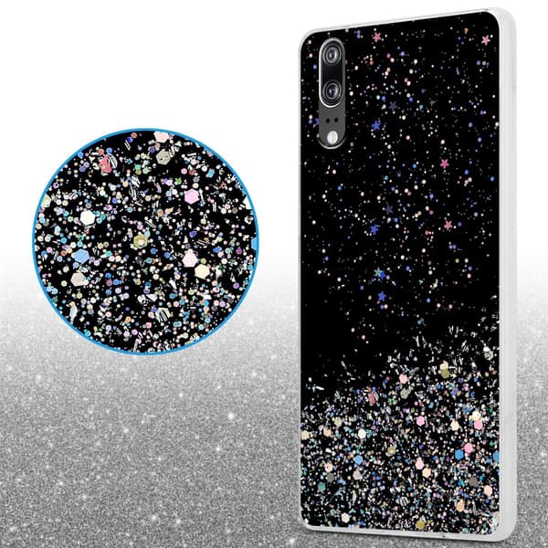 Deksel til Huawei P20 med glitrende glitter