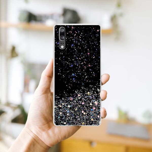 Deksel til Huawei P20 med glitrende glitter