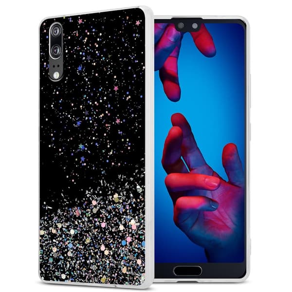Deksel til Huawei P20 med glitrende glitter