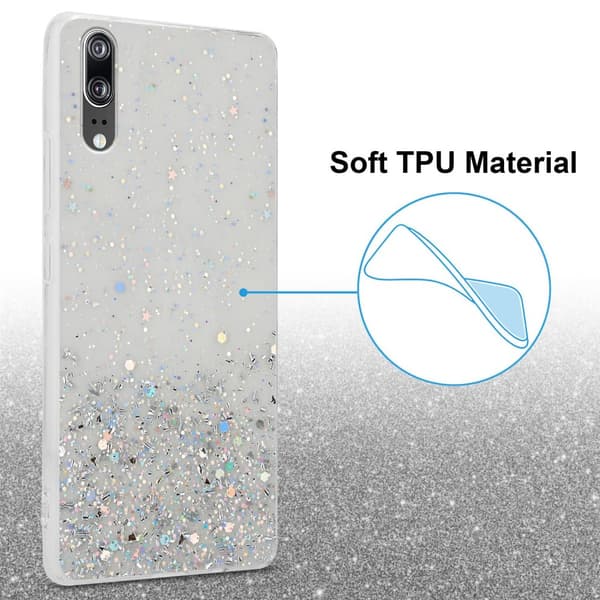 Deksel til Huawei P20 med glitrende glitter