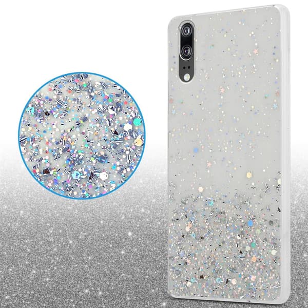 Deksel til Huawei P20 med glitrende glitter