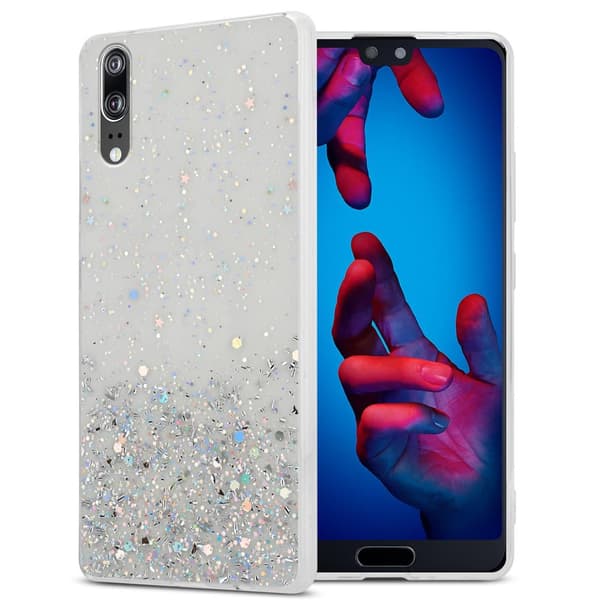 Deksel til Huawei P20 med glitrende glitter