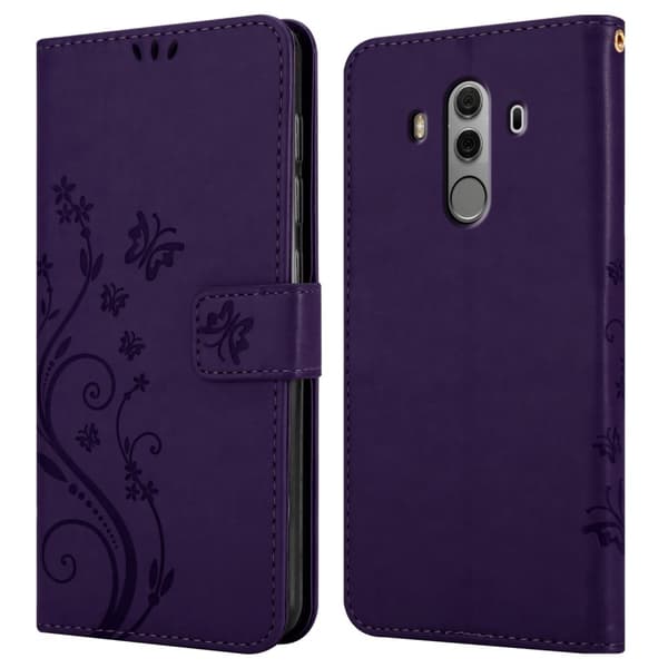 Huawei MATE 10 PRO Skal Fodral i blomdesign Mobilskydd Case Cover med magnetisk stängning, ståfunktion och kortplatser