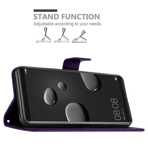 Huawei MATE 10 PRO Skal Fodral i blomdesign Mobilskydd Case Cover med magnetisk stängning, ståfunktion och kortplatser