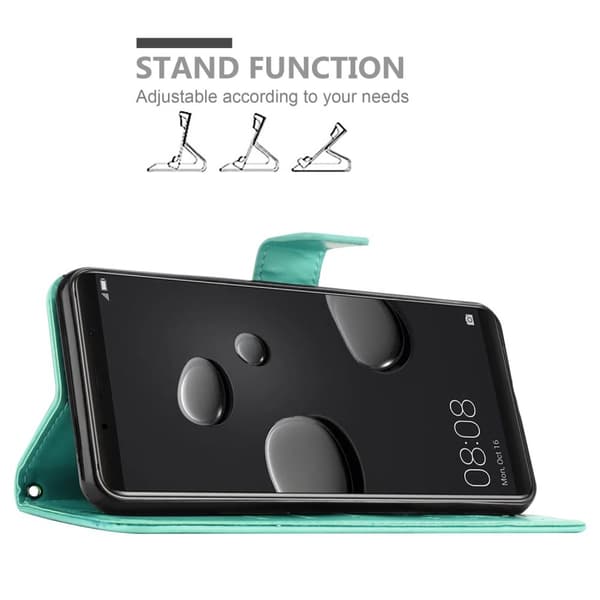 Deksel til Huawei MATE 10 PRO Lommebokdeksel i blomster design med magnetisk lukking, stativfunksjon og kortplasser