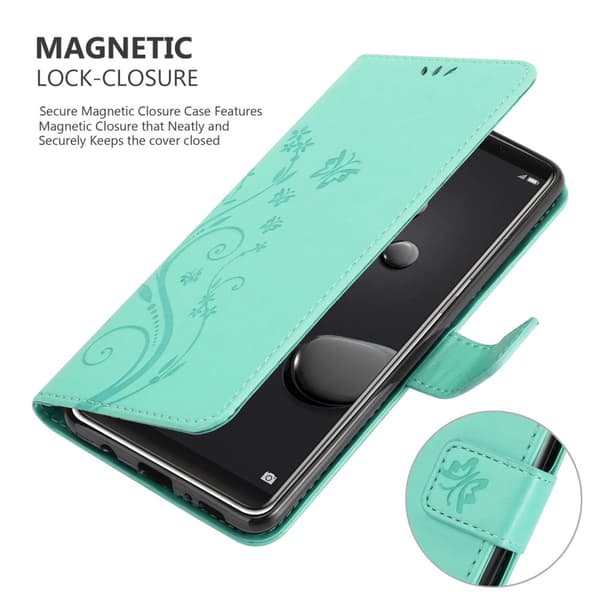 Deksel til Huawei MATE 10 PRO Lommebokdeksel i blomster design med magnetisk lukking, stativfunksjon og kortplasser