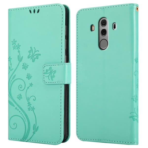 Deksel til Huawei MATE 10 PRO Lommebokdeksel i blomster design med magnetisk lukking, stativfunksjon og kortplasser