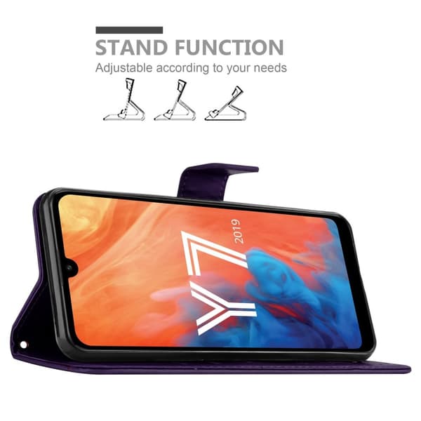 Huawei Y7 2019 / Y7 PRIME 2019 Skal Fodral i blomdesign Mobilskydd Case Cover med magnetisk stängning, ståfunktion och kortplatser