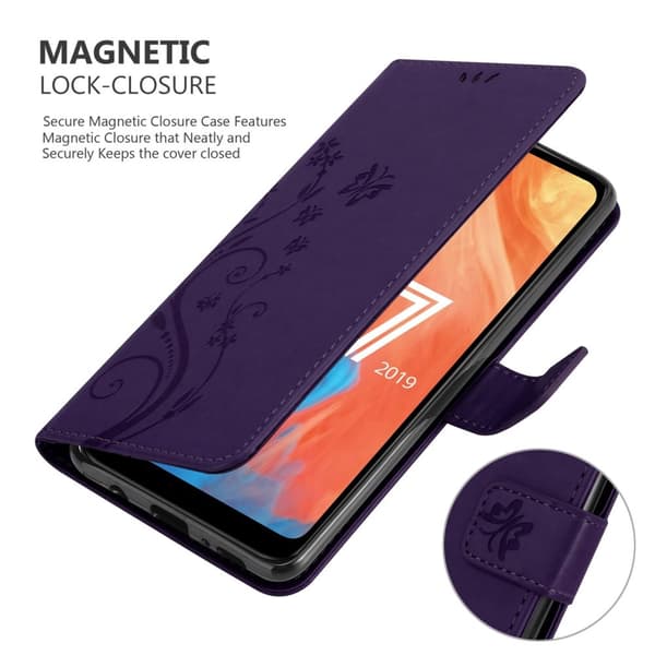 Huawei Y7 2019 / Y7 PRIME 2019 Skal Fodral i blomdesign Mobilskydd Case Cover med magnetisk stängning, ståfunktion och kortplatser