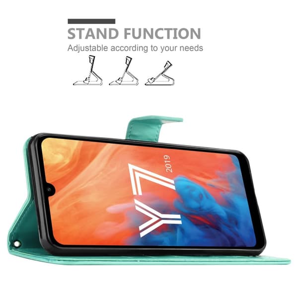 Huawei Y7 2019 / Y7 PRIME 2019 Skal Fodral i blomdesign Mobilskydd Case Cover med magnetisk stängning, ståfunktion och kortplatser