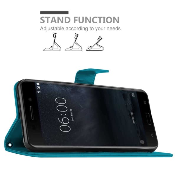 Nokia 6.1 Pungetui Cover Blomster ()