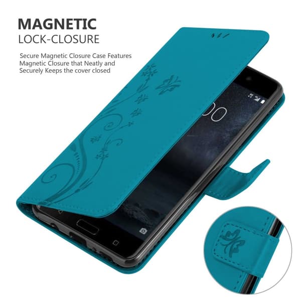 Nokia 6.1 Pungetui Cover Blomster ()