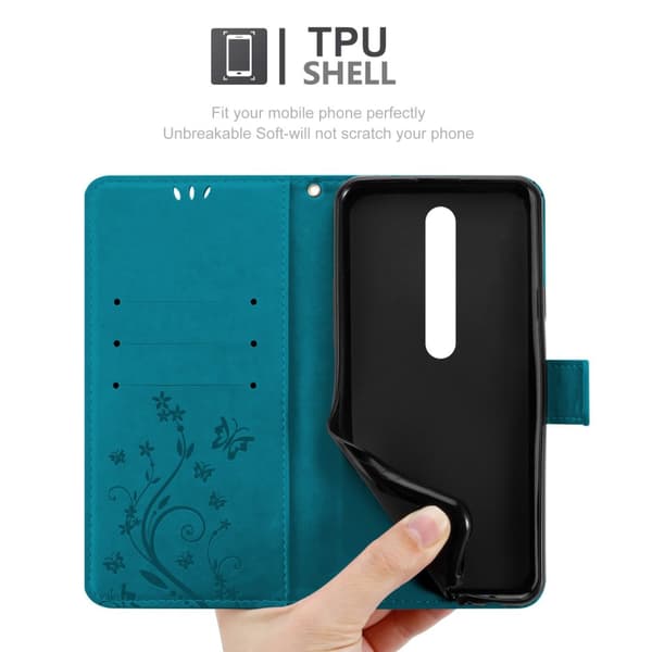 Nokia 6.1 Pungetui Cover Blomster ()