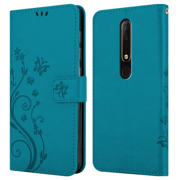 Nokia 6.1 Pungetui Cover Blomster ()