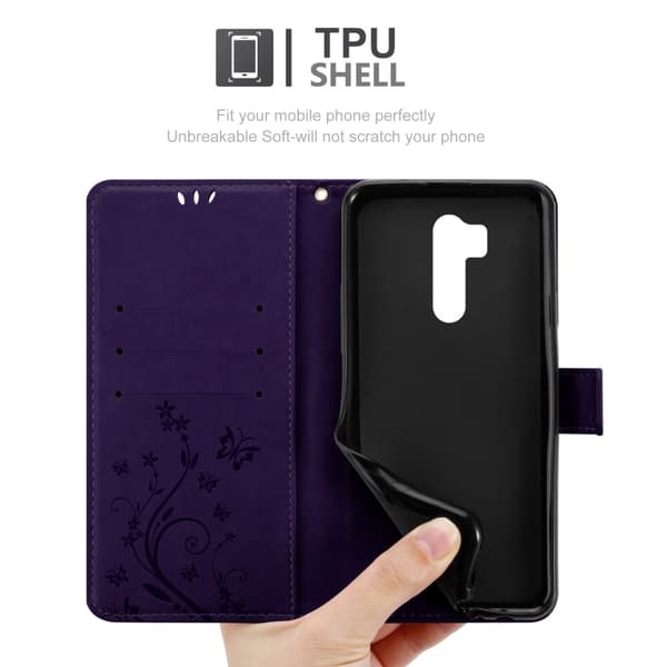 LG G7 ThinQ / FIT / ONE Skal Fodral i blomdesign Mobilskydd Case Cover med magnetisk stängning, ståfunktion och kortplatser
