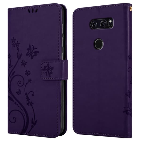 LG V30 / V30+ / V30S / V30S+ Suojakotelo Suojakuori Lompakkokotelo Matkapuhelinkotelo Kukat jossa on magneettisuljenta, jalusta-toiminto ja