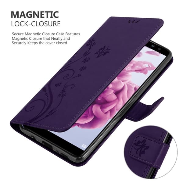 Deksel til Huawei MATE 10 LITE / NOVA 2i Lommebokdeksel i blomster design med magnetisk lukking, stativfunksjon og kortplasser