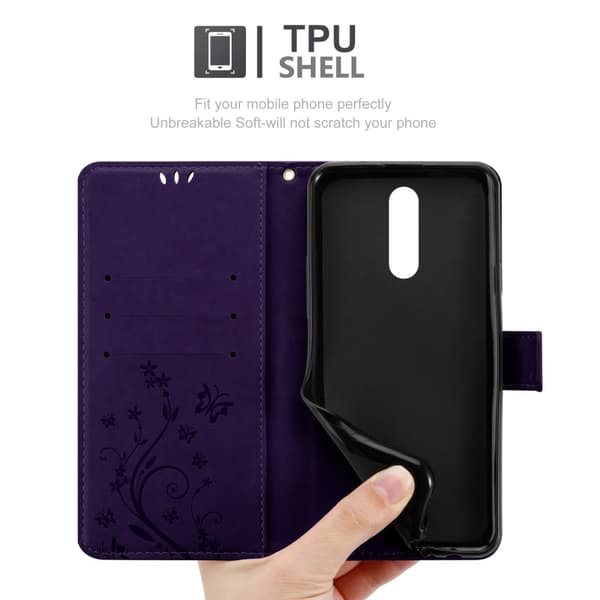 Deksel til Huawei MATE 10 LITE / NOVA 2i Lommebokdeksel i blomster design med magnetisk lukking, stativfunksjon og kortplasser