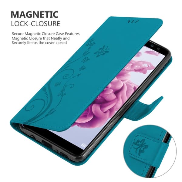 Deksel til Huawei MATE 10 LITE / NOVA 2i Lommebokdeksel i blomster design med magnetisk lukking, stativfunksjon og kortplasser