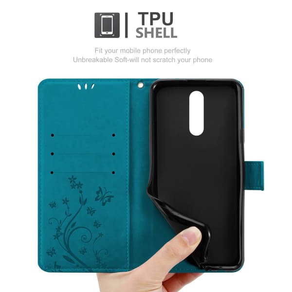 Deksel til Huawei MATE 10 LITE / NOVA 2i Lommebokdeksel i blomster design med magnetisk lukking, stativfunksjon og kortplasser